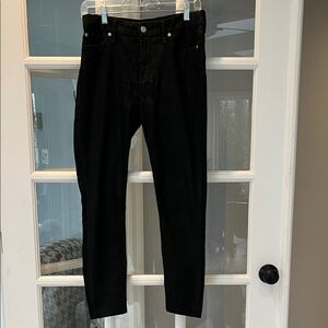 7 FOR ALL MANKIND Skinny Pant Coated Black Sz 28